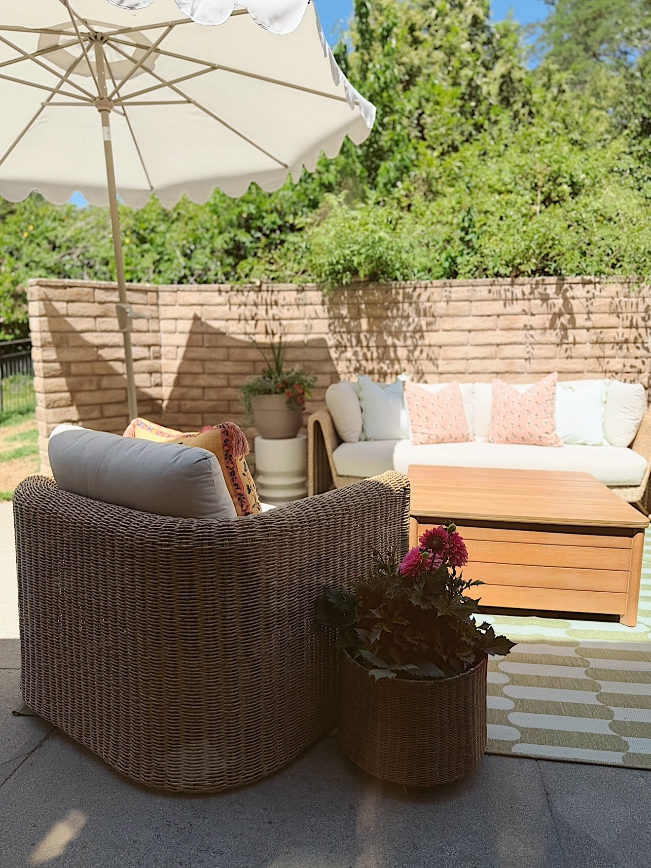 Set of Two Willa Dravite Ivory Outdoor Wicker Lounge Chairs | Article