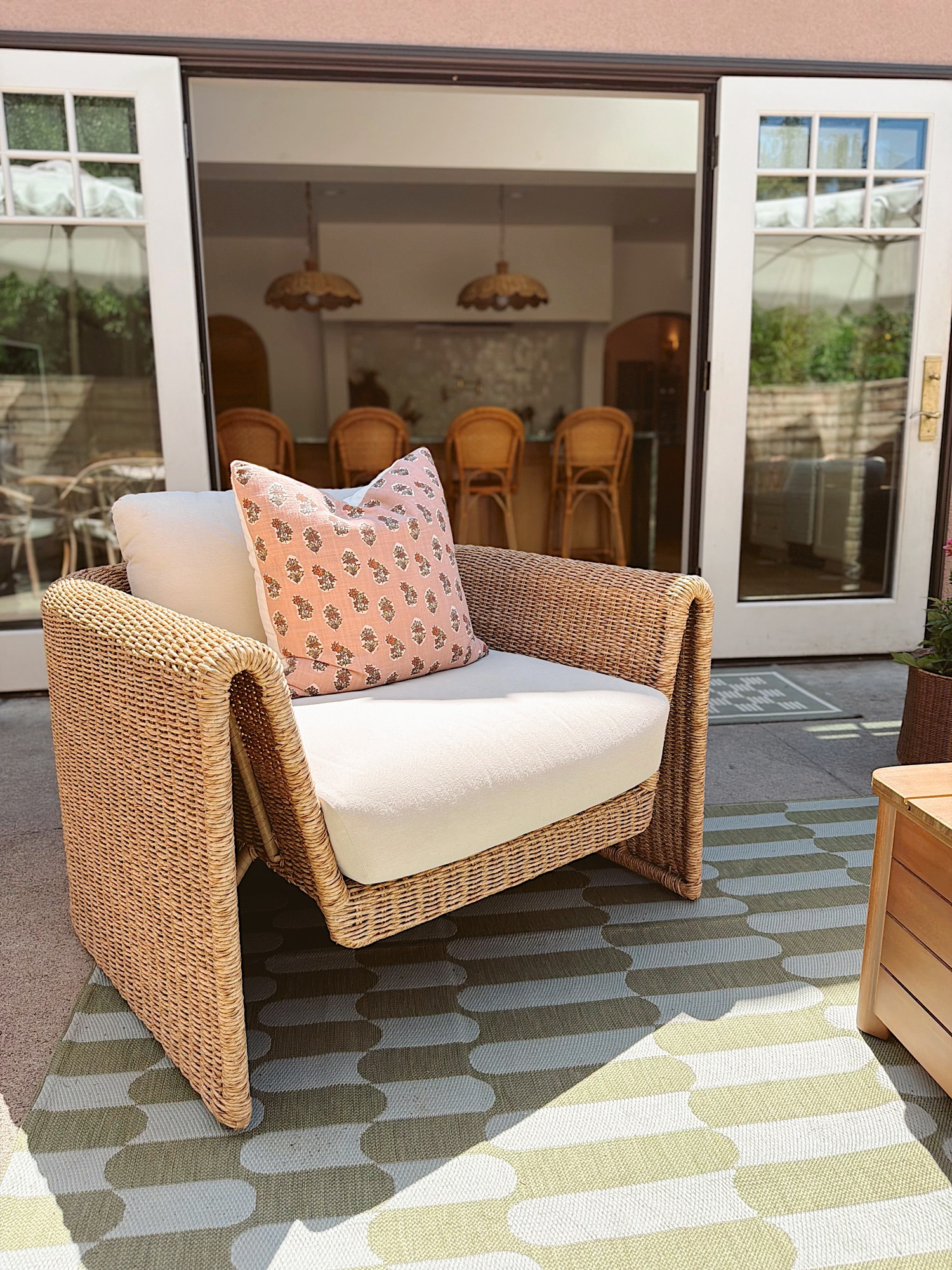 Set of Two Willa Dravite Ivory Outdoor Wicker Lounge Chairs | Article